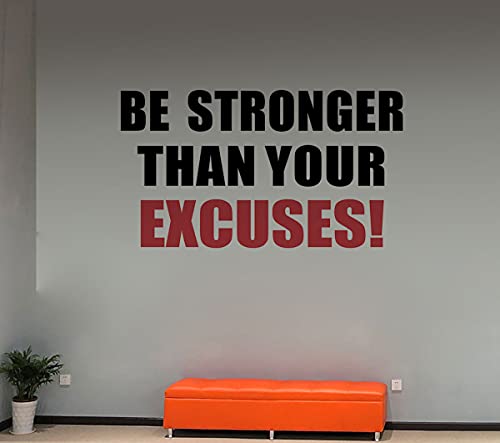 Inspirational Saying Motivation Quotes Wall Decals Stickers For Gym, Be Stronger Than Your Excuses Positive Words Wallpaper Mural For Workout Fitness Sports School Office #TOP30