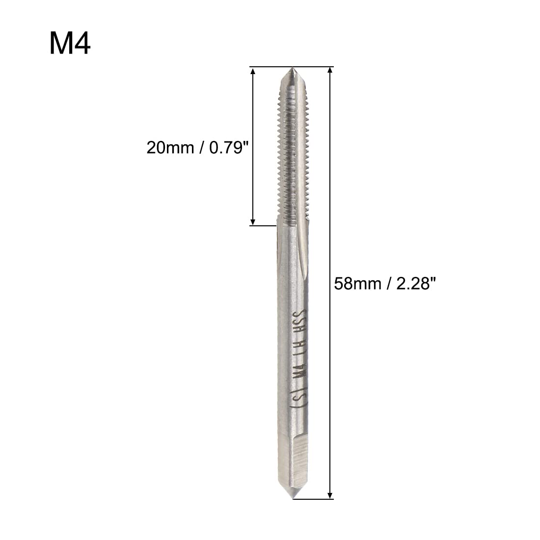 M4 X 0,7 H2 Filettatura Maschio Macchina Alta Durezza Maschiatura Dritto Filettatura Punte Trapano Per Vari Materiali Metallici 94987548