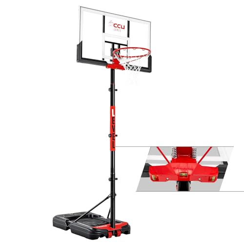 Image of Basketball Hoop 3.7-10ft Adjustable Portable Basketball Goals Height Adjustable System with 48 Inch Angle Adjustable Backboard, for Youth and Adults Outdoor Indoor Use