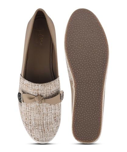 Image of JM LOOKS Women Pattern Finish Slip On Loafers with Flat Sole