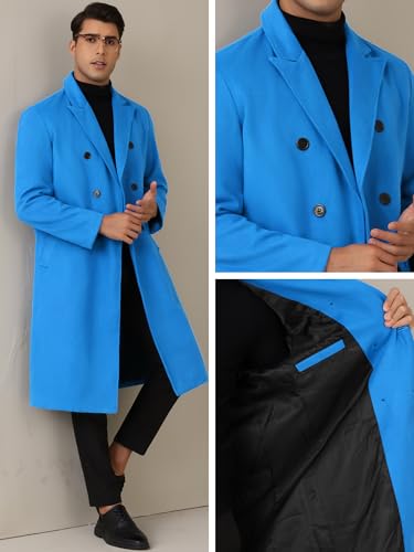 Lars Amadeus Long Trench Coat for Men's Classic Notched Lapel Double Breasted Overcoats4