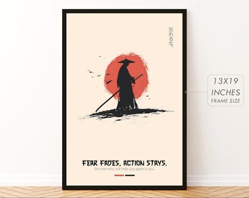 Image of Gamya Framed Japan Samurai Theme Motivational Quote Posters For Office, Living Room, Bedroom Wall Decor - Aesthetic Room Decor (13x19 Inches) (BF (SAM2))