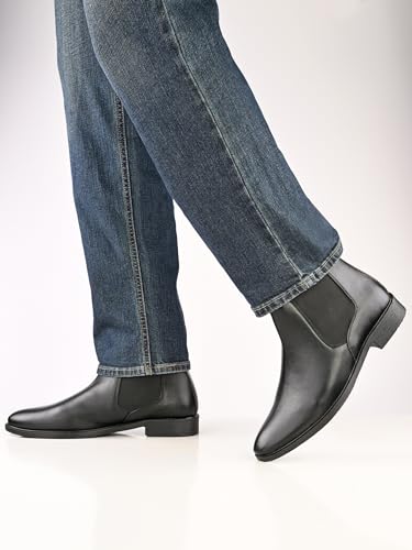 Image of AFROJACK Men's Genuine Leather Chelsea Boots | Stylish & Comfortable Ankle Boots (rd9938)