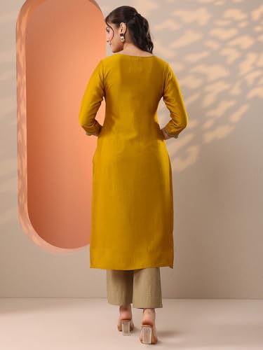 Image of Yoke Design Silk Straight Kurta Suit