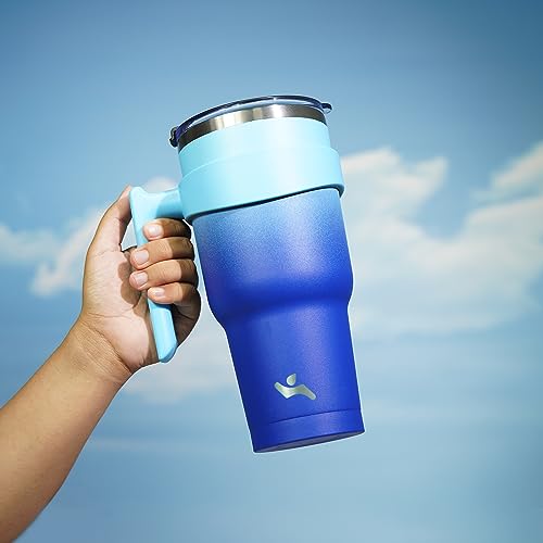 Image of Konokyo 30 oz Tumbler with Handle and Straw, Insulated Travel Mug