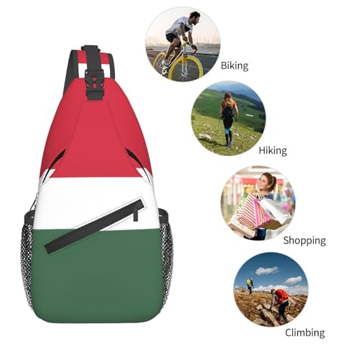 Mochila Unisex Bandera de Hungría Sling Ligera miniatura 6
