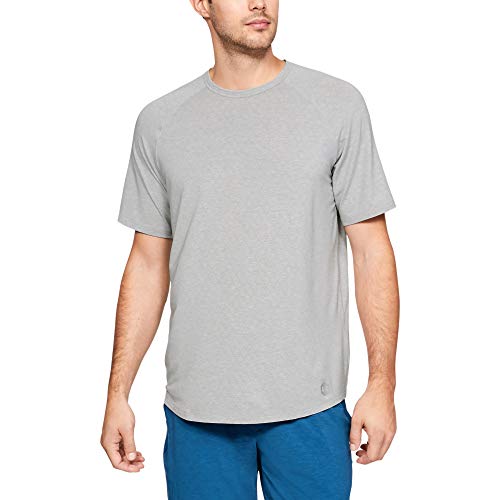 Under Armour Men's Recovery Sleepwear Short Sleeve Crew-Neck T-Shirt , Mod Gray Fade Heather (011)/Metallic Silver , X-Large