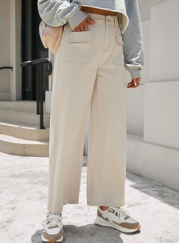 Viatabuna Women's High Waist Baggy Jeans Straight Wide Leg Casual Cargo Pants Jean for Women Fashion Y2K Denim Pants3