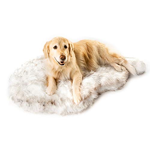 Dog Crate Mats Dog Bed Deluxe Ultra Plush and Comfortable Pet Crate Pad Mat Detachable and Washable Kennel Cushion with Non-Slip Bottom for Large Medium Small Dogs and Cats Gray XL 12372cm (White L 108 * 63cm)