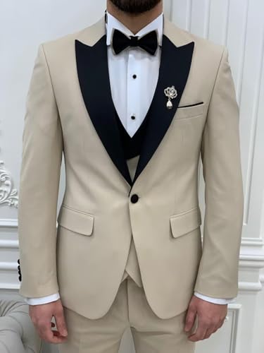 Sxfashbrd Men's Suits Jacket Slim Fit 3 Piece Set Blazer Jacket Dalily Business Tuxedo Groomsmen Casual for Wedding3