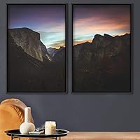 2 Piece Framed Canvas Wall Art Sunset in The Mountains Canvas Prints Home Artwork Decoration for Living Room,Bedroom - 16