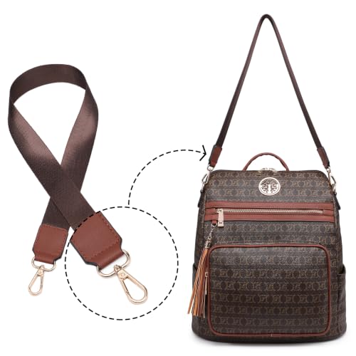 Image of JULIE FERRARO Women Convertible Backpack Purse, Large PU Leather Travel Backpack with Multi Pockets, Shoulder Handbag Set with Wristlet for Work, Travel & Daily Use