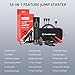 CarAIDE Super Safe Jump Starter(12V 1000A, up to 6.0L Gas, 4.0L Diesel Engine), Car Battery Booster, 18 in 1 Emergency Escape Multi-Tools, Window Breaker, Seat Belt Cutter, Alarm, SOS Flash
