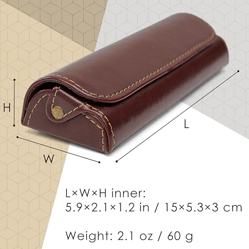 Image of Orsus Reading Glasses Hard Case, Premium PU Leather Horizontal Eyeglass Holder with Magnetic Closure for Women and Men