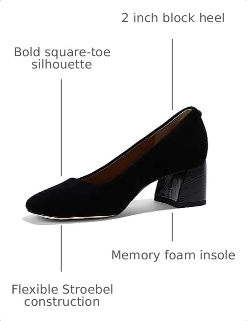 Image of Donald Pliner Women's Aquarius 2 inch Block Heels, Square Closed Toe Chunky Heels for All Day Wear