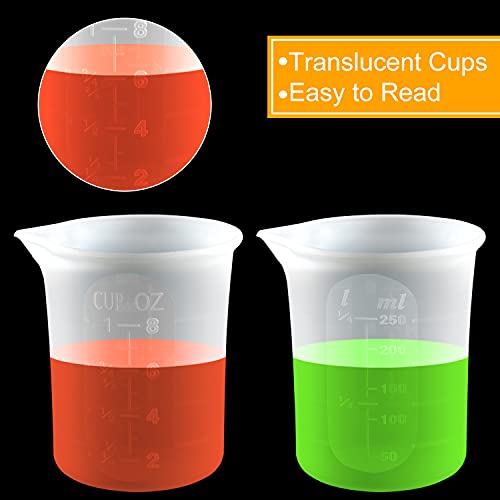 Coopay vaso medidor de silicona 250 ml y 100 ml, pack 6 miniatura 3
