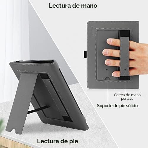 HGWALP Funda universal para 6″ Kindle Paperwhite eReaders, Funda Folio Soporte con Correa Compatible con Kindle 2024/Kindle Paperwhite/Kobo/Tolino/Pocketbook/Sony 6 pulgadas eReader-Black 3