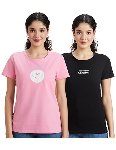 Image of Amazon Brand - Symbol Women Cotton Stretch Regular Fit Round Neck Half Sleeve T-Shirt (Available in Plus Sizes)