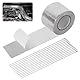 Hitzeschutzband Auspuff 10M x 5cm Auspuff Dichtband Auspuffband Selbstklebend mit 12 Kabelbinder Auspuff Reparaturset für Auto Motorrad Krümmer