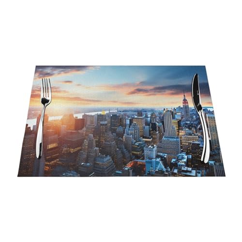 Sets de table pour table de salle à manger lavables en PVC résistants à la chaleur x6