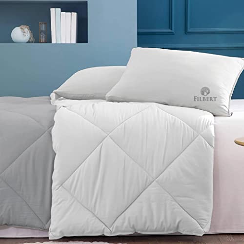 Image of Filbert - King Size Comforter for Winter 300 GSM Reversible Microfiber Soft & Cozy Diamond Stitch Quilt (92 inch x 106 inch Inches /233cm x 269cm) - Comforter King Size|Silver /White
