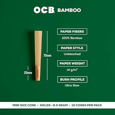 OCB - Unbleached 2.75 (70mm) Bamboo Mini Cones - 3 Packs with 10 Cones per Pack