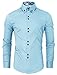 TAM WARE Mens Trendy Slim Fit Inner Checkered Button Down Shirt TWNMS323S-SKYBLUE-US S