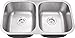 Schon SC505016 Undermount 16-Gauge 50/50 Sink 32 1/4-Inch by 18 1/2-Inch Kitchen Sink, Stainless Steel