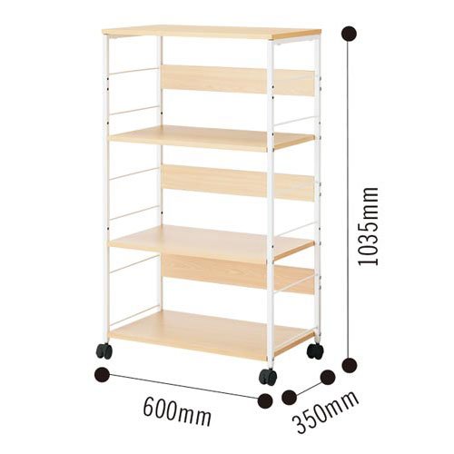 【未使用品】F.M.L CNデスクサイドワゴンN ハイタイプ ホワイト　オフィス家具　書斎　学習棚 Amazon｜F.M.L CNデスクサイドワゴンN ハイタイプ ナチュラル