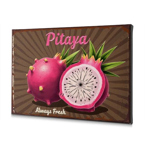 Décoration murale Pitaya Always Fresh toile rustique 30x40cm