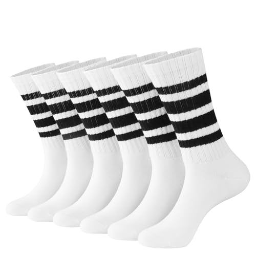 Image of crew socks for women /Men - Retro Sport Socks Breathable Cotton, Seamless Comfort