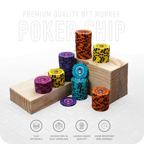 Image of CASINO KART Poker Chipset - NFT Monkey Luxe Edition | 300 Chips with 2 Decks of Playing Cards & Dealer Button | Premium Poker Set for Home, Casino & Game Nights