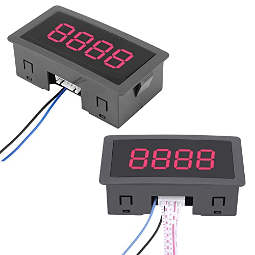 Digitaler 4-stelliger Ziffernzähler DC 8-24V mit LED Display 0-9999 Up/Down Plus/Minus Funktion, Roter Digitalzähler für industrielle Kontrollen