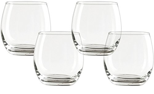image for Circleware Downtown Stemless Wine Lead-Free Glass Cups for Bar, Water,