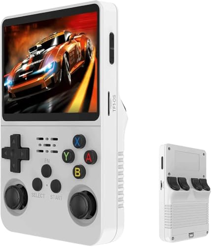 Image of R36S Handheld Game Console, 3.5-inch IPS Display, 64GB Storage, Linux System, 8-Hour Battery Life (White)