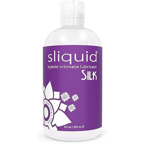 Sliquid Silk Intimate Lubricant - Silicone & Water-Based Lube Blend for Women/Men/Couples, Hypoallergenic Lube, Hybrid Silicone Lube & Water-Based Lubricant, Waterproof, Unscented, 8.5 Fl Oz Cover