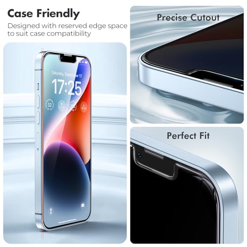 Image of UNBREAKcable 2-Pack Screen Protector for iPhone 16e /14 /13 /13 Pro | Tempered Glass, Military Grade Shatterproof, 9H+ Hardness, 99.99% HD, Bubble-Free, Easy Install, for iPhone 16e /14 /13 /13 Pro