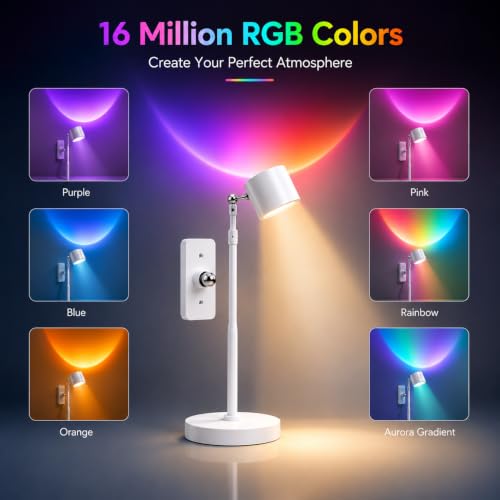 Image of 3-in-1 Rechargeable LED Table Lamp with Remote Control, Magnetic 360 Rotating Reading Light, Wall Mounted, Clip-On & Desk Lamp Up /Down Light, USB-C Cordless Bedside Study Lamp (White)