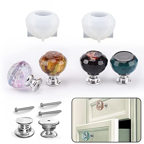 image for Mity rain Resin Molds for Cabinet Knobs, DIY Crystal Cabinet Epoxy Res