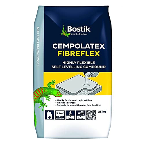 Bostik Cempolatex Fibreflex, Fibre-Reinforced, Flexible, Rapid Setting Self-Levelling Compound for Interior Floors, 25kg