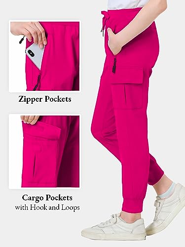Image of EXARUS Girls Hiking Cargo Pants Joggers Teen Quick Dry Lightweight Slim Fit | Tween Youth Camping Pants Kids Hip Hop Dance Athletic Tapered Lightweight Track Safari Drawstring Woven /Knit 6-14Y