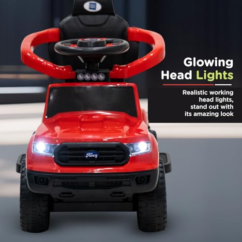 Image of Mee Mee Waddle Wagon Baby Ride-On Car - Safe, Fun, and Interactive Ride-On Toy for Kids Aged 1-3 Years with Music, Lights, and Storage (Red)