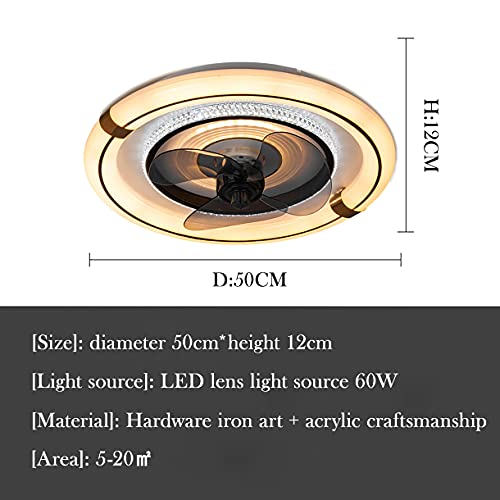 Ventilateur de plafond avec télécommande 60W à 3 vitesses réglables - 7