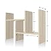 Jerry & Maggie Desktop Organizer Office Storage Rack Adjustable Wood Display Shelf Free Style Double H Display True Natural Stand Shelf, White Wood Tone