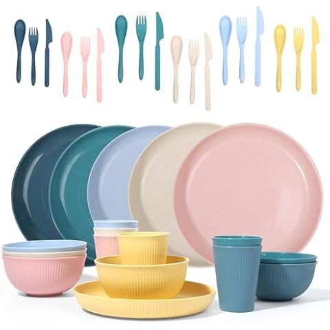 DAPIPIK 36 Piece Unbreakable Dinnerware Sets Cover