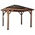 Backyard Discovery Barrington 12' x 10' Cedar Wood Outdoor Gazebo Pavilion with Hardtop Galvanized Steel Hip Roof, Snow Support, Wind Resistance, PowerPort, Shade for Garden, Patio, Deck, Entertaining