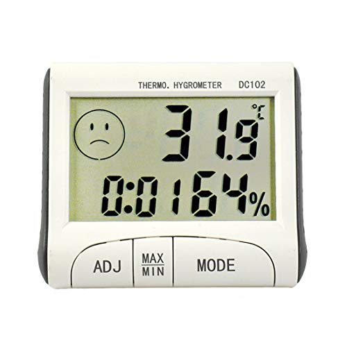 Szaerfa Medidor de Humedad Digital LCD Termómetro Caliente Interior Higrómetro Temperatura del Reloj