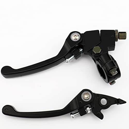 Fjcswj Black Folding Aluminum Clutch Brake Lever Compatible For Universal Motorcycle 22Mm (7/8 Inch) Handlebar,Compatible With 125Cc 140Cc 110Cc Dirt Bike Motorcycle thumb #1