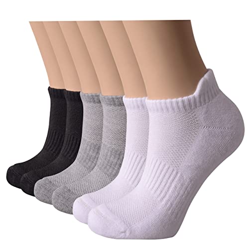 Image of VRD Womens Ankle Socks, Bamboo Rayon 6-Pairs Athletic Running Low Cut Socks With Tab