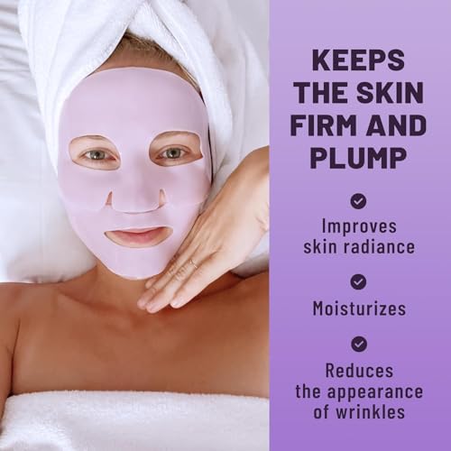 Image of TOLEVITA Bio-Collagen Hydrogel Face Mask - Hydrating & Nourishing Mask with Niacinamide, Galactomyces & Hyaluronic Acid - 6 Pack, Improves Elasticity & Softens Skin, For All Skin Types (Purple)